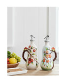 Hand-Painted Ceramic Seasoning Bottle Bird Flower Fruit Soy Sauce Vinegar Oil Bottle Coffee Table Wine Cabinet Decoration