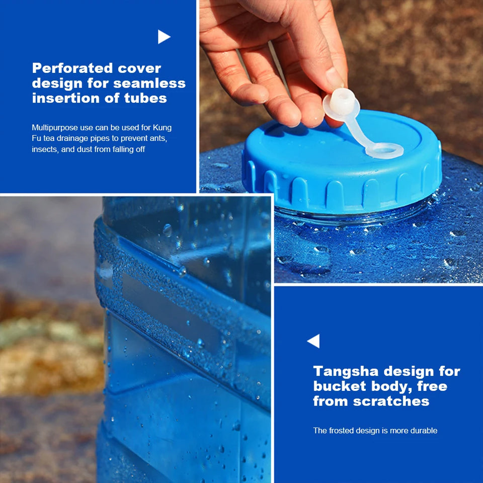 28L Water Storage Container Large Capacity Mineral Water Barrel Dustproof Camping Drinking Water Bucket for Self-Driving Tour
