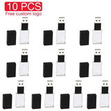 10PCS LOT High-speed Crystal USB Flash Drives 128GB Free Logo Pendrive 64GB Memory Stick 32GB 4GB Iron Box high-capacity U Disk