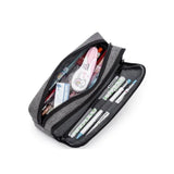 Pencil Case Large Space Storage 2 Compartment Pouch Double Side Opened Student Stationery Pen Bag Desk Organizer School Supplies