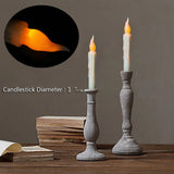 LED Flameless Taper Candles 6.5/11" Battery Operated Fake Flickering Candlesticks Electric Long Candles for Wedding Home Decor