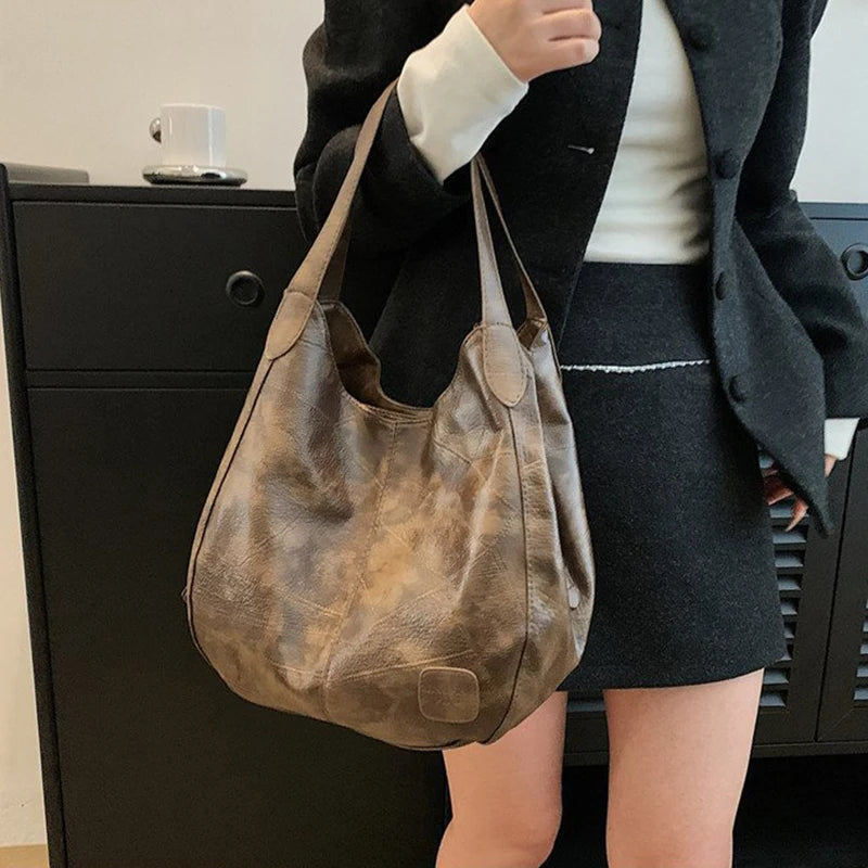 Womens Hand Bags Soft PU-Leather Shoulder Bags Ladies All-Matching Shopping Dating Bag Large Capacity Crossbody Bag Gift