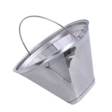 304 Stainless Steel Cafe Drip Coffee Machine Filter Fine Mesh Reusable Coffee Powder Basket with Foldable Handle Tea Strainer