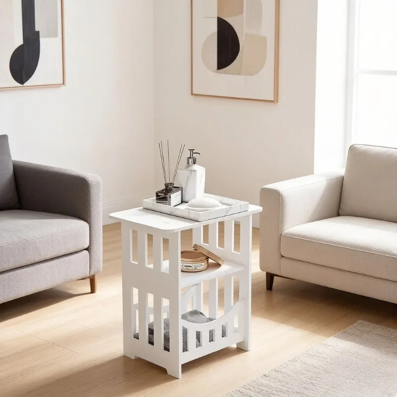 Small Bedside Table Sofa Side Table Living Room Cabinet Side End Coffee Tea Table Nightstand Storage Shelf Bedroom Furniture