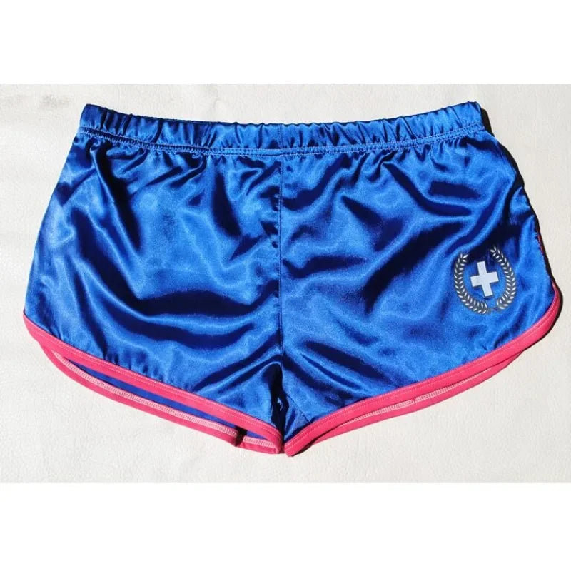Comfortable home simulation silk home pants, men's shorts home pants, fitness boxer shorts, pajama pants D6201