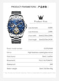 OLEVS 6689 Original Brand Men's Watches Starry Sky Disk Waterproof Luminous Automatic Mechanical Wristwatch Moon Phase Man Watch