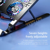 Laptop Cooling Pad with 2/4 Fans Foldable Notebook Stand RGB Silent Gaming Laptop Cooler Fan 7 Height for 11-17.3 Inch Notebook