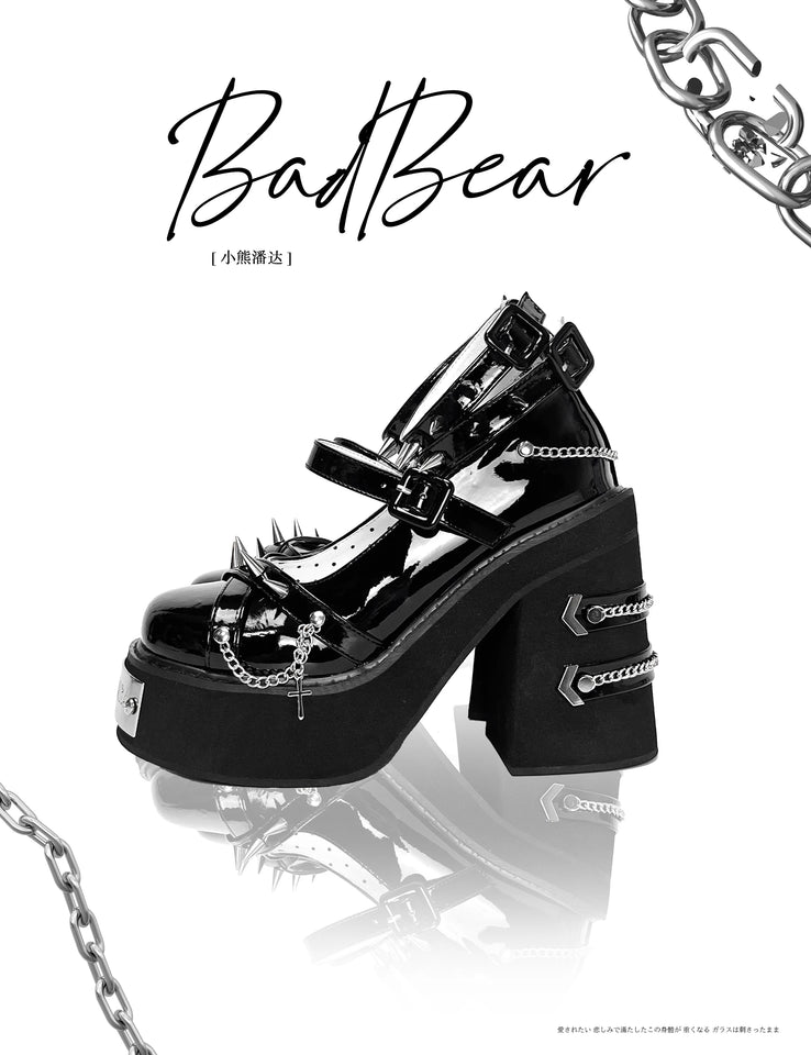 Japanese Retro Gothic Y2k Subculture Rivets Thick Heels High Heels Women's Shoes Sweet Lolita Shoes Spicy Girl