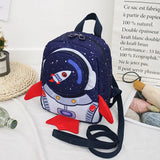 Childrens Anti Slip Backpack 1-3Years Old Space Rocket Towing Rope Kindergarten Backpack Childrens Early Education Bag New Model