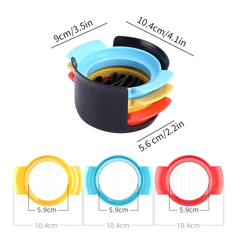 3-in-1 Creative Home Multi-functional 304 Stainless Steel Kitchen Tools Egg Cutter Fruit Slice Cutter Egg Slicer