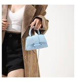 Women Mini Handbag Korean Style Chic Solid Texture Chain Crossbody Bag Ladies Summer High-Grade New Lipstick Commuter Bags
