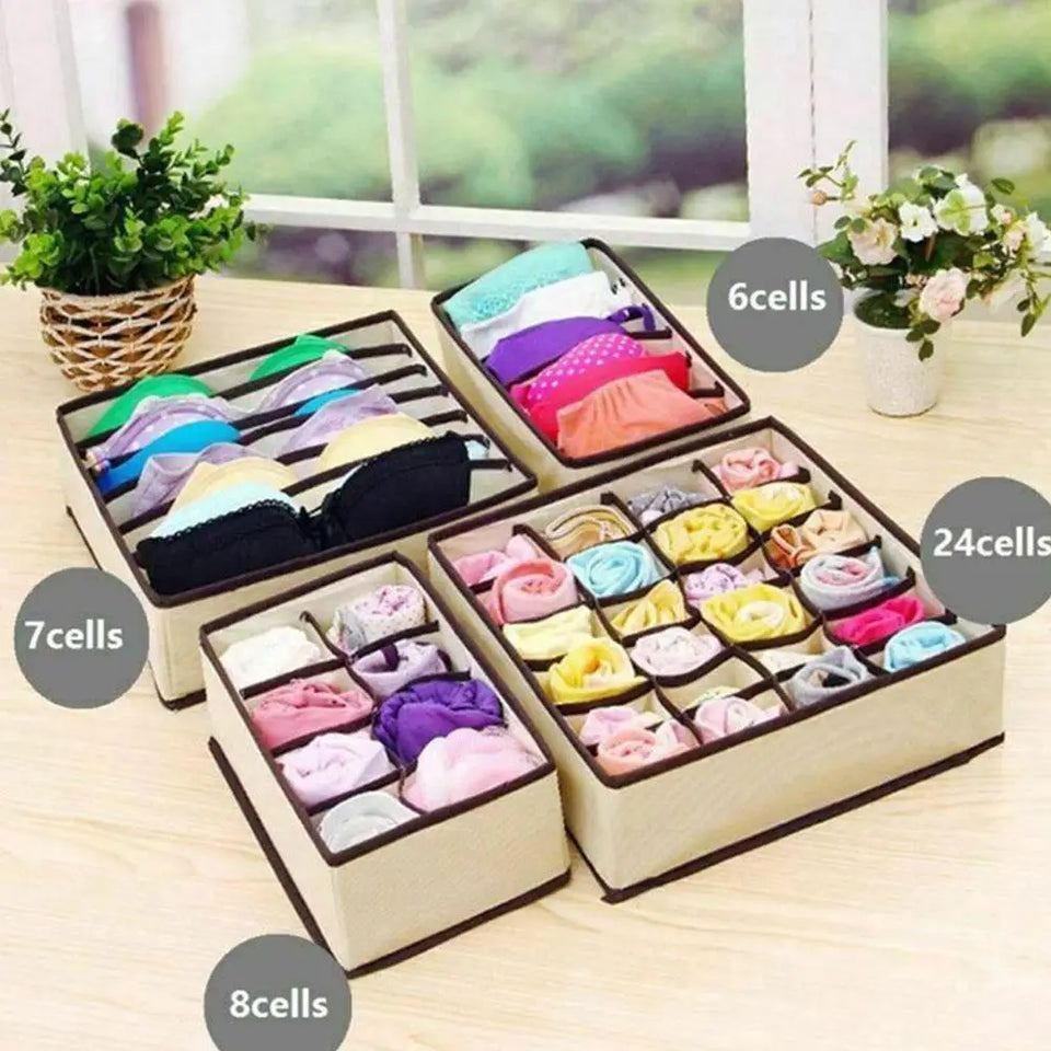 Organizer For Underwear Socks Bra Pants Foldable Closet Organizers Drawer Divider Scarf Storage Box Wardrobe Drawer Organizers