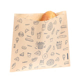 50Pcs Greaseproof Paper Bag, Kraft Paper Bag Food Wrapping Bag Disposable Packaging Baking Paper Plate Mat Kitchen Accessories