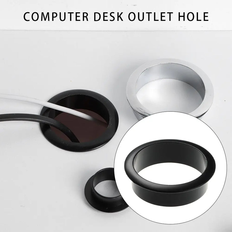 Computer Desk Cable Grommets Wire Hole Cover Cabinet Vent Decorative Ring Cable Outlet Port Furniture Hardware Desk Organizer