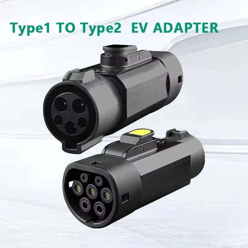 Type 1 to Type 2 EV Charger Adapter 32A EV Charger Connector SAE J1772 to Type 2 Adapter for Electric Vehicle Charging