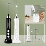 Handheld Electric Milk Frother USB Wireless Egg Beater Kitchen Mixer Coffee Whisk Blender Tool for Home Use