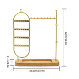 1 desktop solid wood base jewelry rack suitable for organizing and storing watches, earrings, bracelets, necklaces, etc