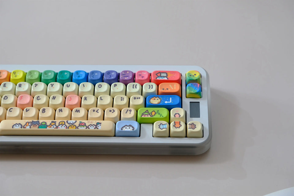 Cat Party Keycaps Set 132 Keys PBT Material Keycaps MOA XOA Profile DYE-SUB For MX Switch Wooting Mechanical Keyboard Keycap
