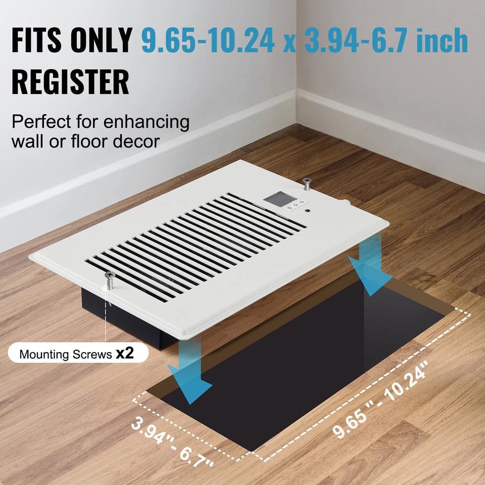 SucceBuy Register Booster Fan Quiet Vent Booster Fan with Remote Control Thermostat Control for Heating Cooling Smart Vent White