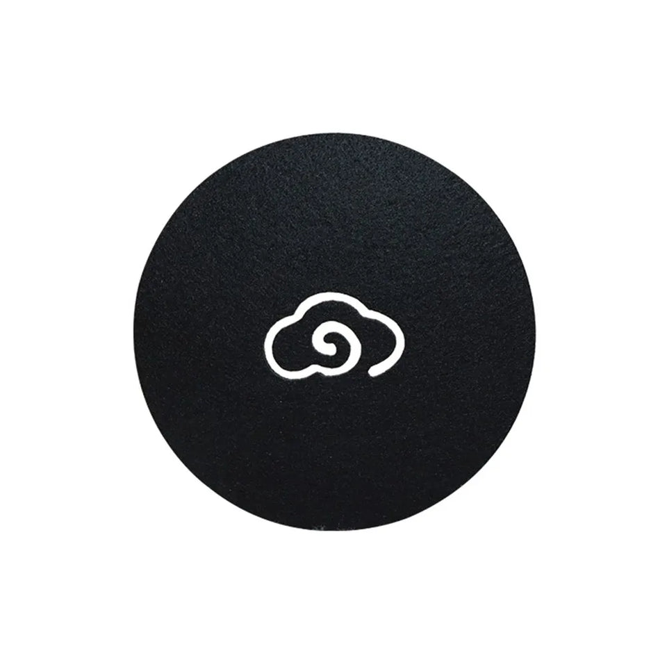 8 pcs Felt Coasters Creative Round Water Absorbent Heat Resistant Coffee Mats For Kitchen Office Bar Table Black