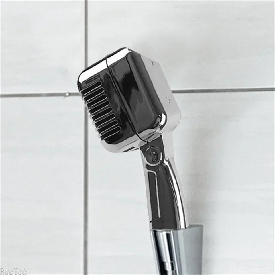 Durable Metal Microphone Shower Head Water Saving Efficient Flow Bathroom Faucet Replacement for Adults Gift