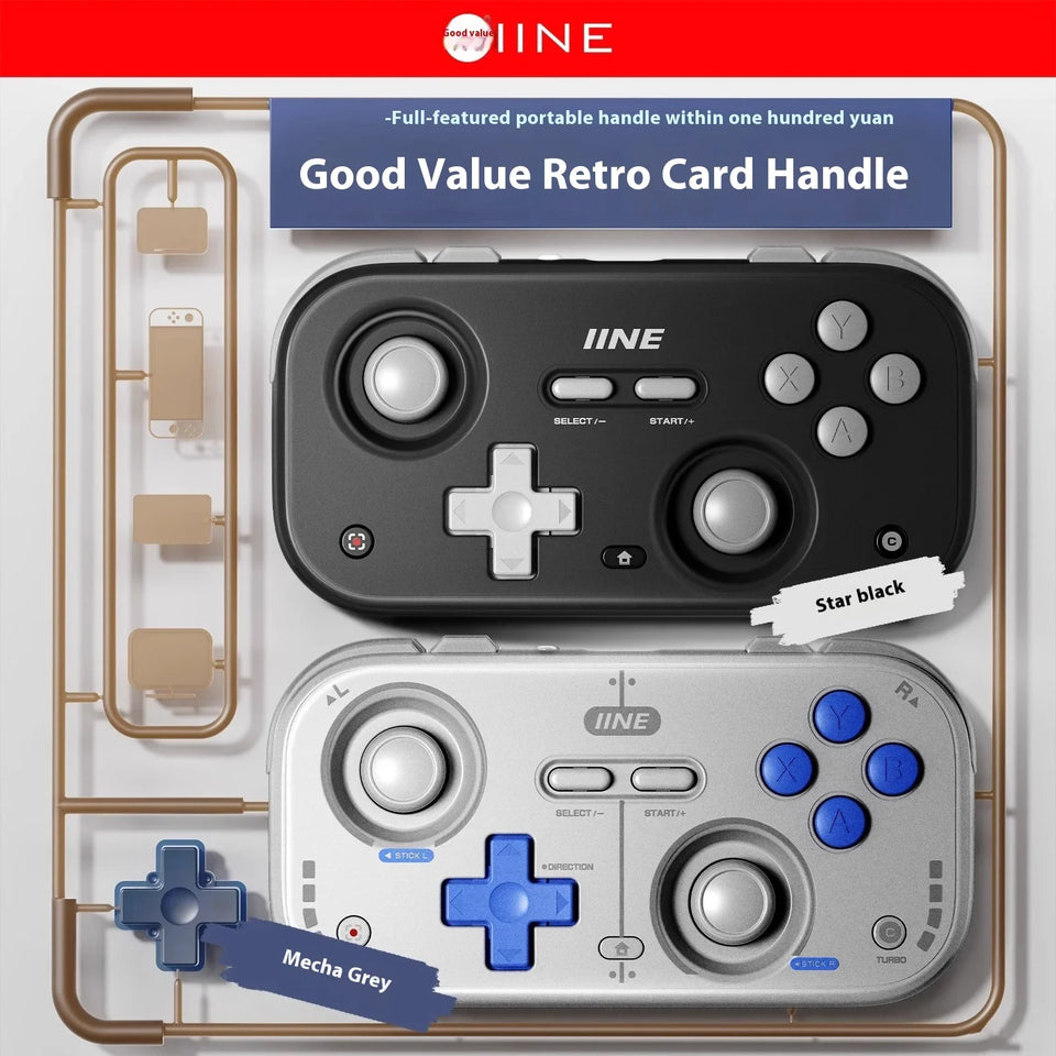 NEW IINE Palm-Sized Gamepads Wireless Bluetooth Retro Gaming Controllers 1000hz Hall Joystick Portable Android Ios Phones Pc