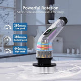 Electric Spin Scrubber Cordless Waterproof 9-in-1 Cleaning Brush with Adjustable Extension Handle for Tub Tile Floor Bathroom