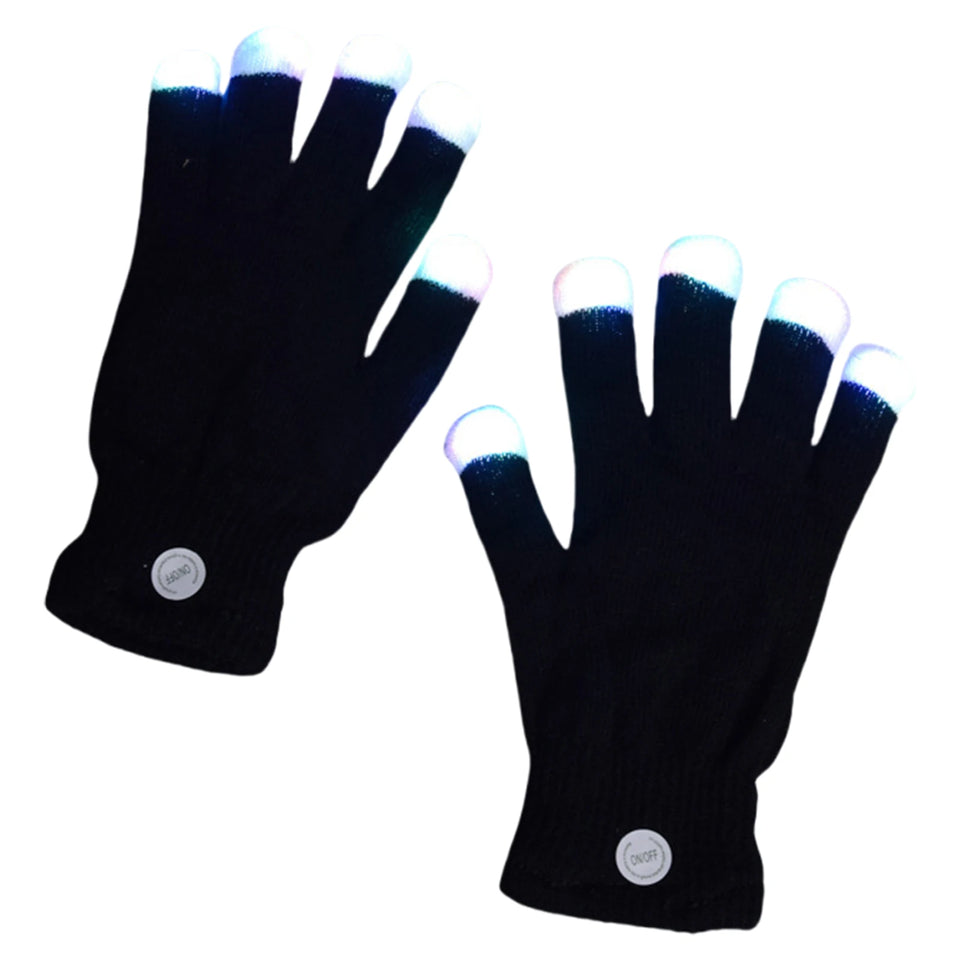 LED Gloves Finger Light Up Glow Rave Gloves Gifts for Adult Teens (Style A)
