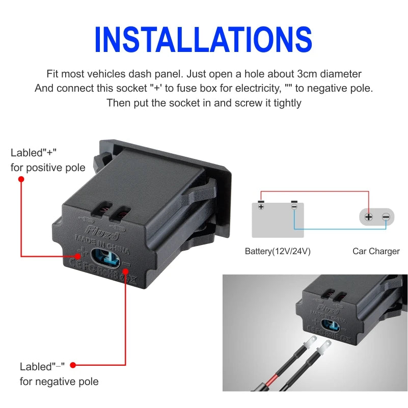 Quick Charge 3.0 USB Socket Outlets usb 12v automotiva car usb charger fast charge QC3.0 Car Socket Adapter for RV Boat