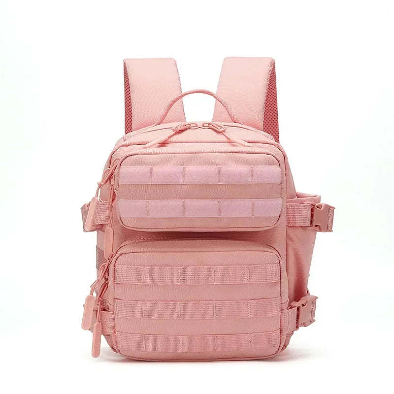 Mini Tactical Backpack for Women Camping Hiking Sports Gym Bag 9L Daily Travel Athlete Fitness Rucksack with Bottle Holder