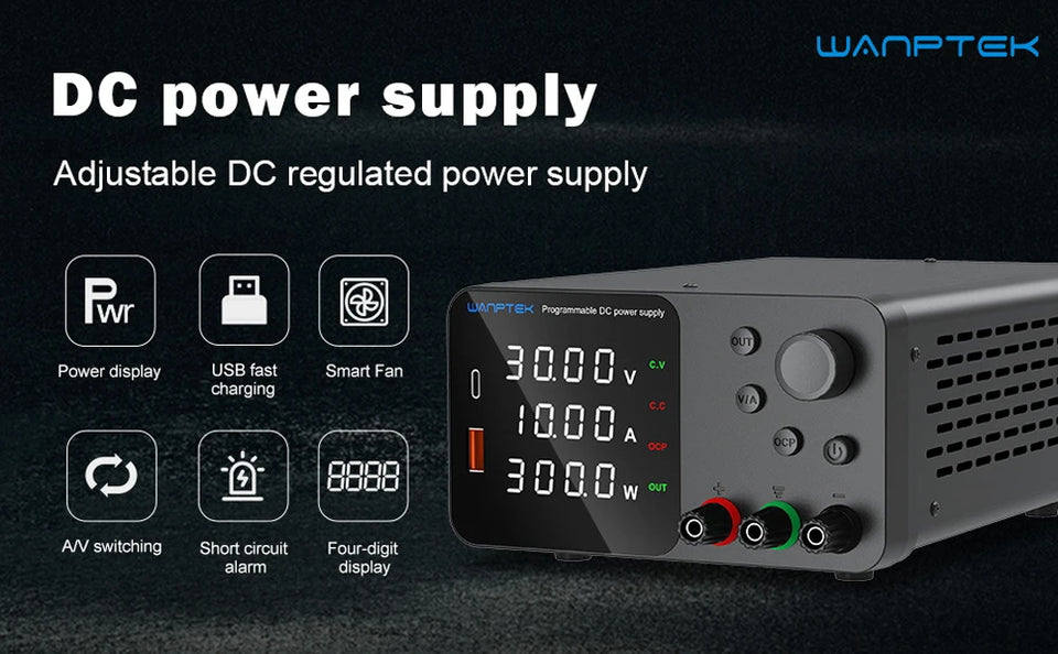 Wanptek Adjustable DC power supply 30V 5A 10A 60V 5A 120V 3A 160V 2A Lab Bench Power Source Stabilized Voltage power supply
