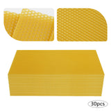 30-Pack Natural Beeswax Hive Foundations Beekeeper's Starter Kit 7.68x16.34" Beekeeping Sheets for Increased Honey Production