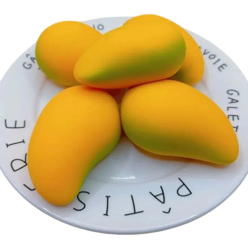 Mango Shaped Stress Relief Toy Squeeze Fidget Toy for Anxiety Relief Party Gift Kids Adults Venting Ball  Stress Reliever Toys