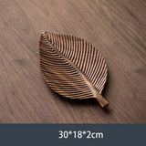 Retro Walnut Tea Tray Wooden Round Serving Platter Tray Leaf Storage Wooden Tea Tray Plate Tea