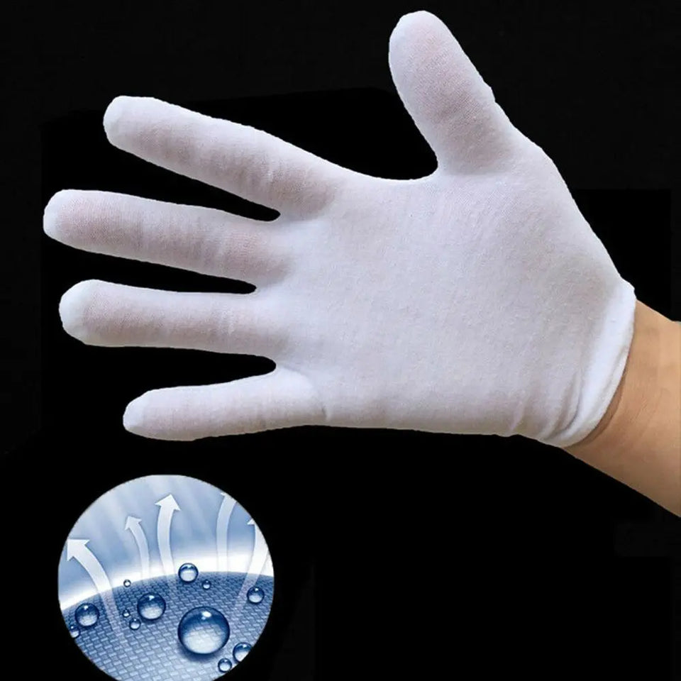New 1/6/12 Pairs Wenvian Quality Inspection Gloves of Medium Thick Label of Work Cotton Thick White Work Safe Cotton Man Woman