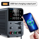 Wanptek Adjustable DC Power Supply 30V 60V 5A 10A Lab Bench Power Supply USB Interface Fast Charging Preset Voltage and Current