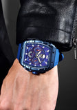 LIGE Brand Mens Watch Skeleton Skull Dial Sports Military Watches Men Fashion Luxury Waterproof Quartz Watch Chronograph Relogio