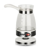 Electric Coffee Maker Glass Turkish Coffee Pot Italian Mocha Tea Milk Heating Machine Portable for Household Office 5-6 Cups