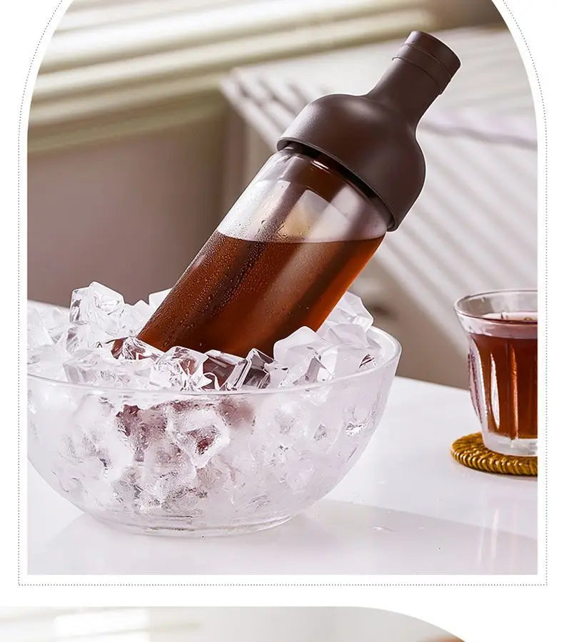 GIANXI Cold Brew Coffee Maker Home Cold Kettle Portable non-leaking Tea Cold Brew Cup Ice Drop Kettle Cold Brew Fruit Teapot