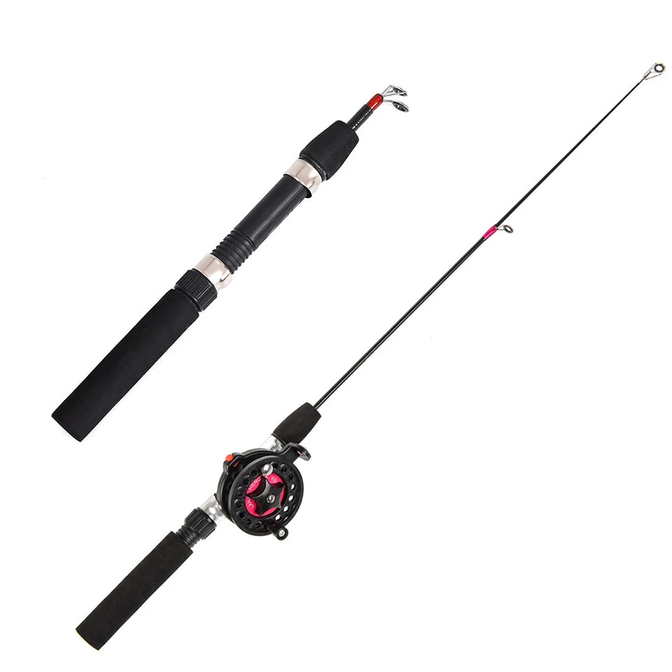 Telescopic Ice Fishing Rod Ultra-Light Portable Fishing Rod 2 Sections Travel Fishing Pole for Ice Fishing