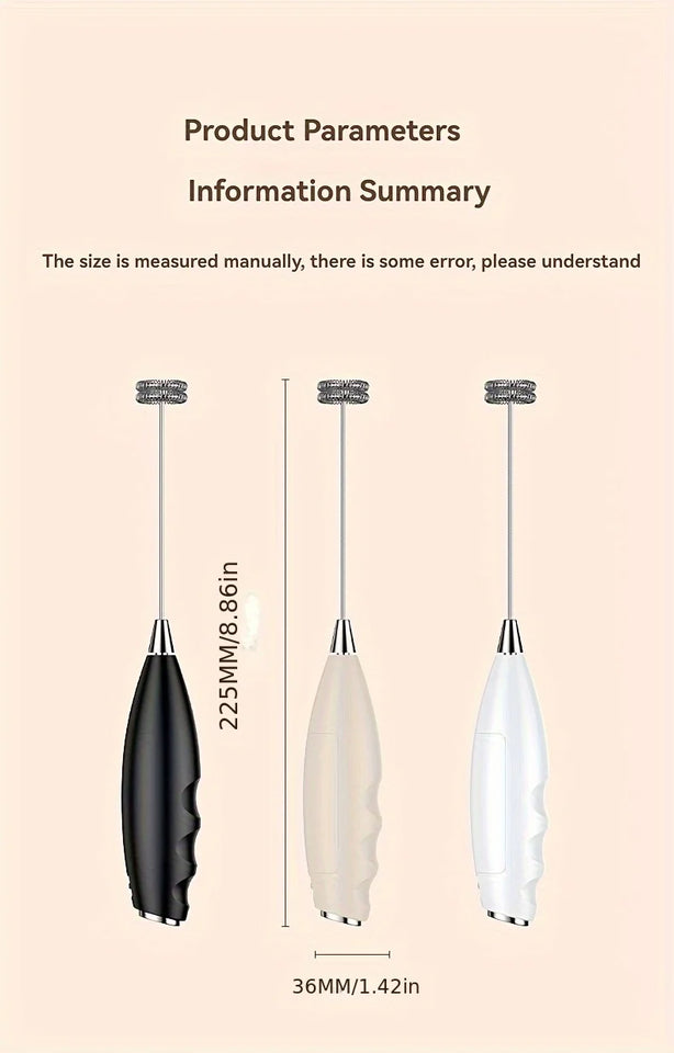 2025 New Stylish Multifunctional Handheld Electric Mixer  Battery Operated Dual-head Whisk for Cappuccino, Matcha, Eggs, Lattes