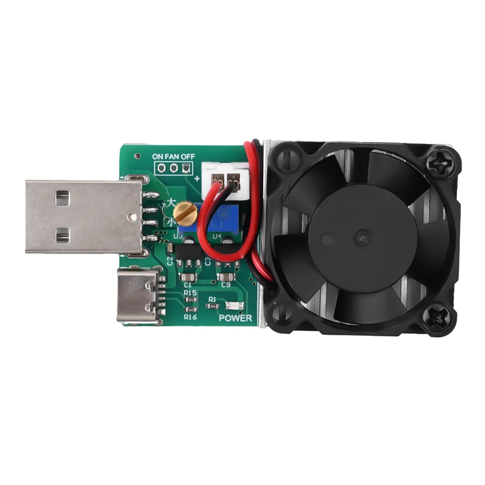 18W 22.5W Electronic Test Load Resistor USB Interface Battery Discharge Capacity Tester with Fan Adjustable Current Module Tool
