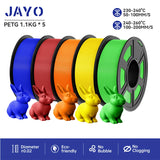 JAYO filaments petg 5Rolls Mixed colors 3D Printer Filament 1.75mm 100% No Bubble FDM 3D Printer Materials DIY Gift 1.1KG/1rolls