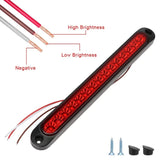 2pcs 15-LED Third Brake Light Assembly, 12V/24V Multi-Position Rear Warning Lamp for Truck Trailer Commercial Vehicles