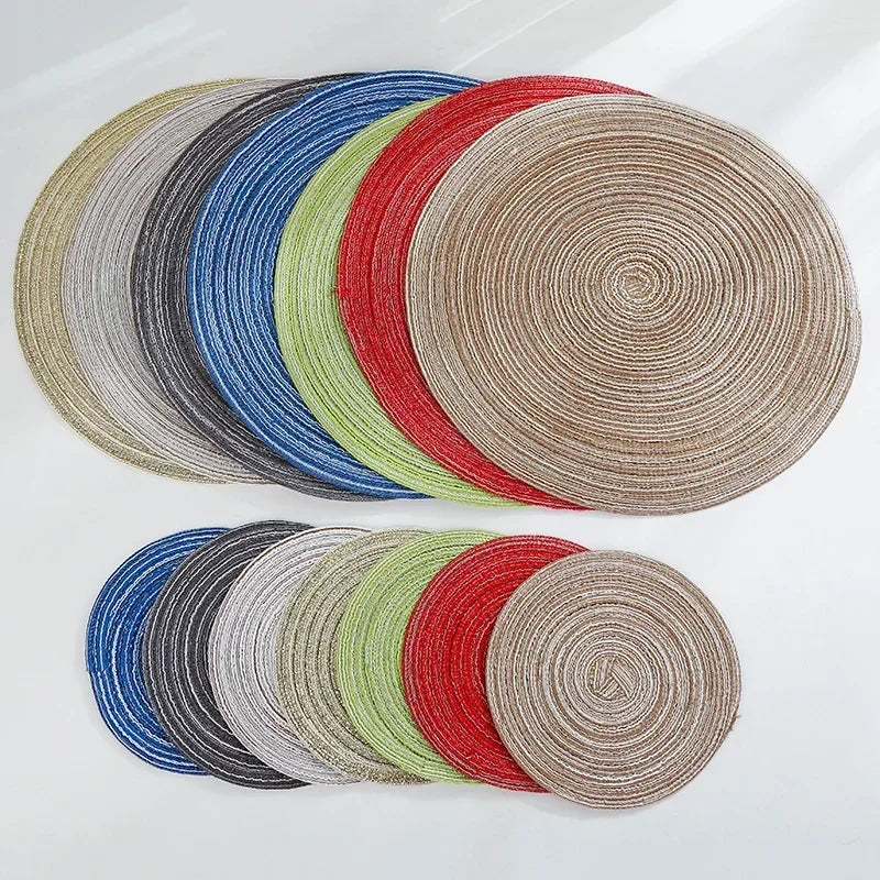 Anti Slip Heat Resistant Coasters for Coffee Tea Mug, Round Table Mat Linen Drink Coaster, Kitchen Accessories Decor Placemats