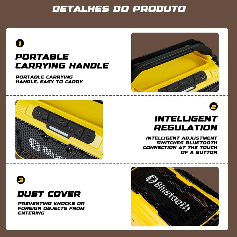 Dewalt Portable Speaker Wireless Bluetooth-compatible Subwoofer Outdoor Construction Site Waterproof Loudspeaker Stereo Tool