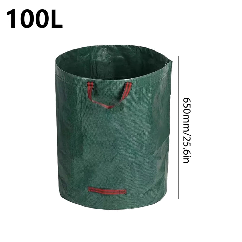 120-500L Garden Yard Waste Bag Foldable Leaf Sack Weed Trash Can Waterproof Reusable Trash Storage Container Garden Supplies New