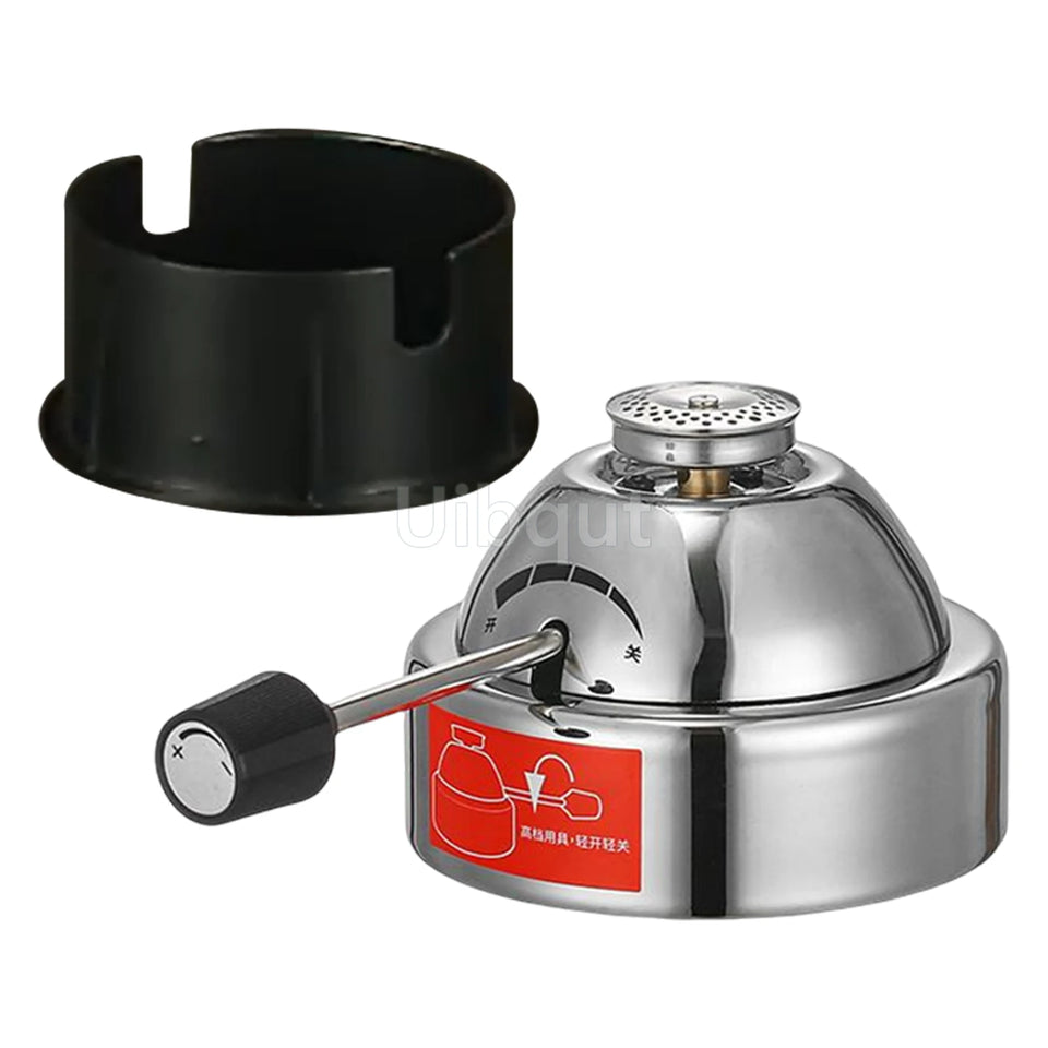 Butane Mini Burner Portable Gas Burner Inflatable Coffee Brewing Stove with Gas Valve Pipe Butane for Trekking Hiking and Picnic
