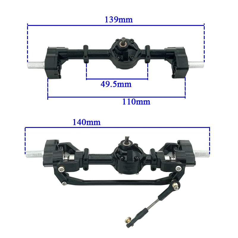 1 Pair of Portal Axle Assembly Front and Rear Axles for 1/16 WPL B1 B14 B24 C14 C24 B16 RC Car Upgrade Accessories