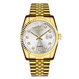 Fashion Diamond Calendar Mens Watches Business Luxury High Quality Quartz Watch For Men Stainless Steel Wristwatch Reloj Hombre